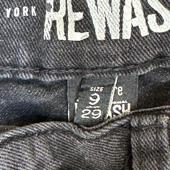 Rewash Brand Jeans Womans 9/29 Black Denim High Rise Raw Hem Distressed Stretch - Picture 5 of 12